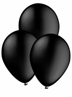 10 Luftballons Schwarz - Unifarben
