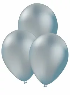 10 Luftballons Silber - Unifarben