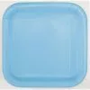 14 Viereckige Pappteller Himmelblau (23 Cm) - Basicfarben Collection