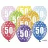6 Luftballons Aus Latex "50" Verschiedene Farben (30 Cm)
