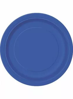 8 Pappteller Dunkelblau (23 Cm) - Basicfarben Collection