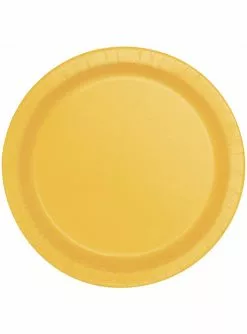 8 Pappteller Gelb (23 Cm) - Basicfarben Collection
