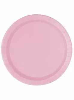 8 Pappteller Hellrosa (23 Cm) - Basicfarben Collection