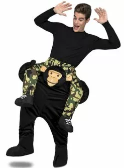 Huckepack Kostüm Affe Schwarz Für Erwachsene