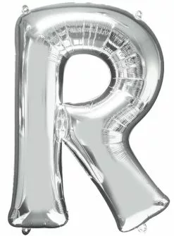 Buchstabe R Luftballon Silber (86 Cm)