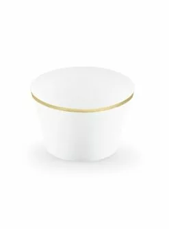 Cupcake Förmchen Set 6-teilig Weiß Mit Goldenem Rand - First Communion