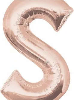 Folienballon Buchstabe S Roségold (88cm)