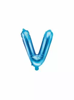 Folienballon Buchstabe V Blau (35cm)