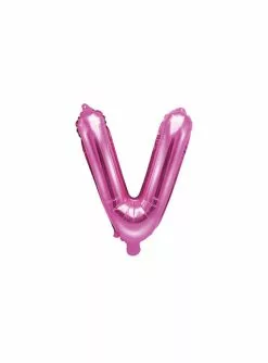 Folienballon Buchstabe V Dunkelrosa (35cm)