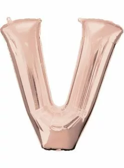 Folienballon Buchstabe V Roségold (81cm)
