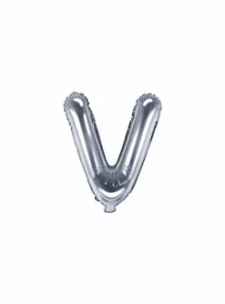 Folienballon Buchstabe V Silber (35cm)