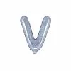 Folienballon Buchstabe V Silber Mit Glitzer