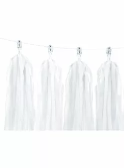 Fransengirlande Weiß