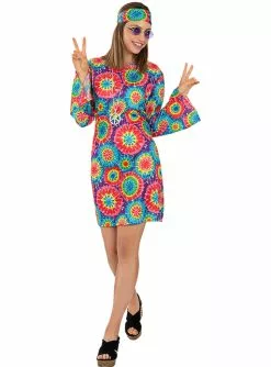 Hippie 60er Jahre Kostüm Für Damen