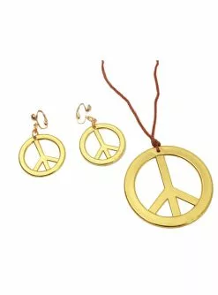 Hippie Anhänger Und Ohrringe Gold Für Damen