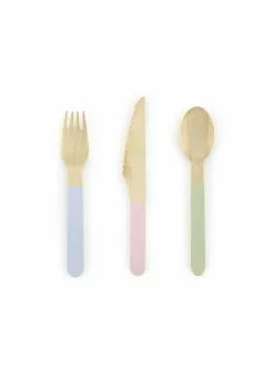 Holzbesteck Set 18-teilig In Pastellfarben - Pastelove Collection