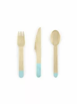 Holzbesteck Set 18-teilig Minzgrün