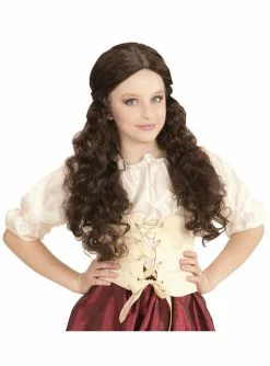 Kneipenwirtin Perücke Braun Für Mädchen