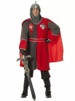 Königliches Ritter Kostüm Grau Für Herren