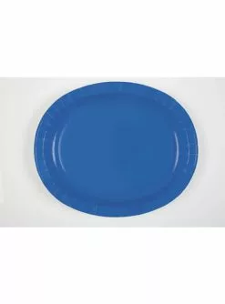 Ovale Teller Set Dunkelblau 8-teilig - Basic-Farben Kollektion