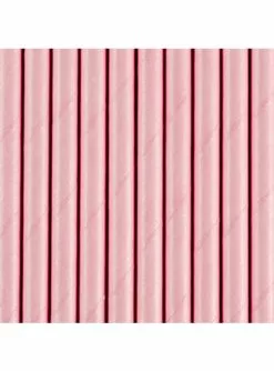 Papierstrohhalm Set 10-teilig Pastellrosa