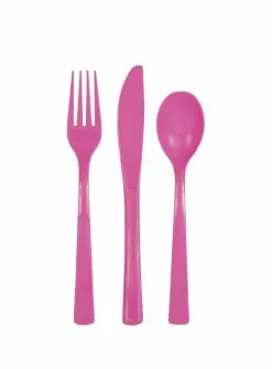 Plastikbesteck 18 Stück Rosa - Basicfarben Collection