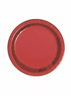 Runde Rot-metallic Dessertteller 8-teiliges Set - Red Foil Programme