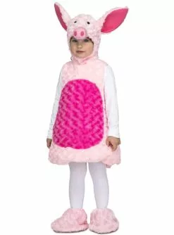 Schwein-Stofftier Kostüm Rosa Für Kinder