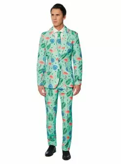 Tropischer Flamingo Anzug - Suitmeister